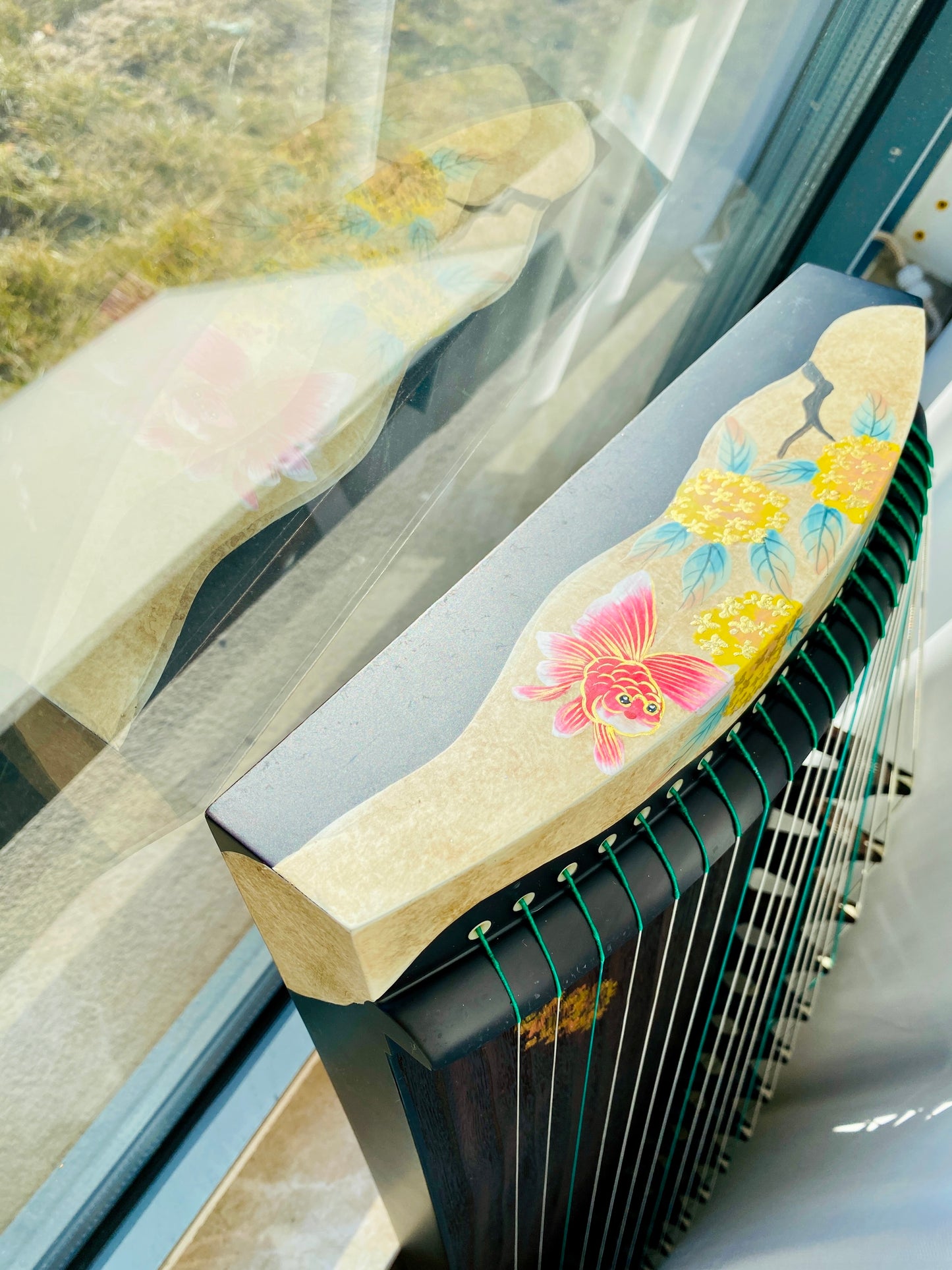 Haitang Guzheng 海棠古筝 110cm Hand Painted with Gold Foil 110厘米纯手绘金箔 ｜锦鲤 Jinli