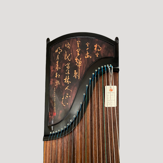 Huali Guzheng 上海华黎古筝 Ebony Wood with Calligraphy Print in stock U.S. 黑檀书法彩绘 美国现货