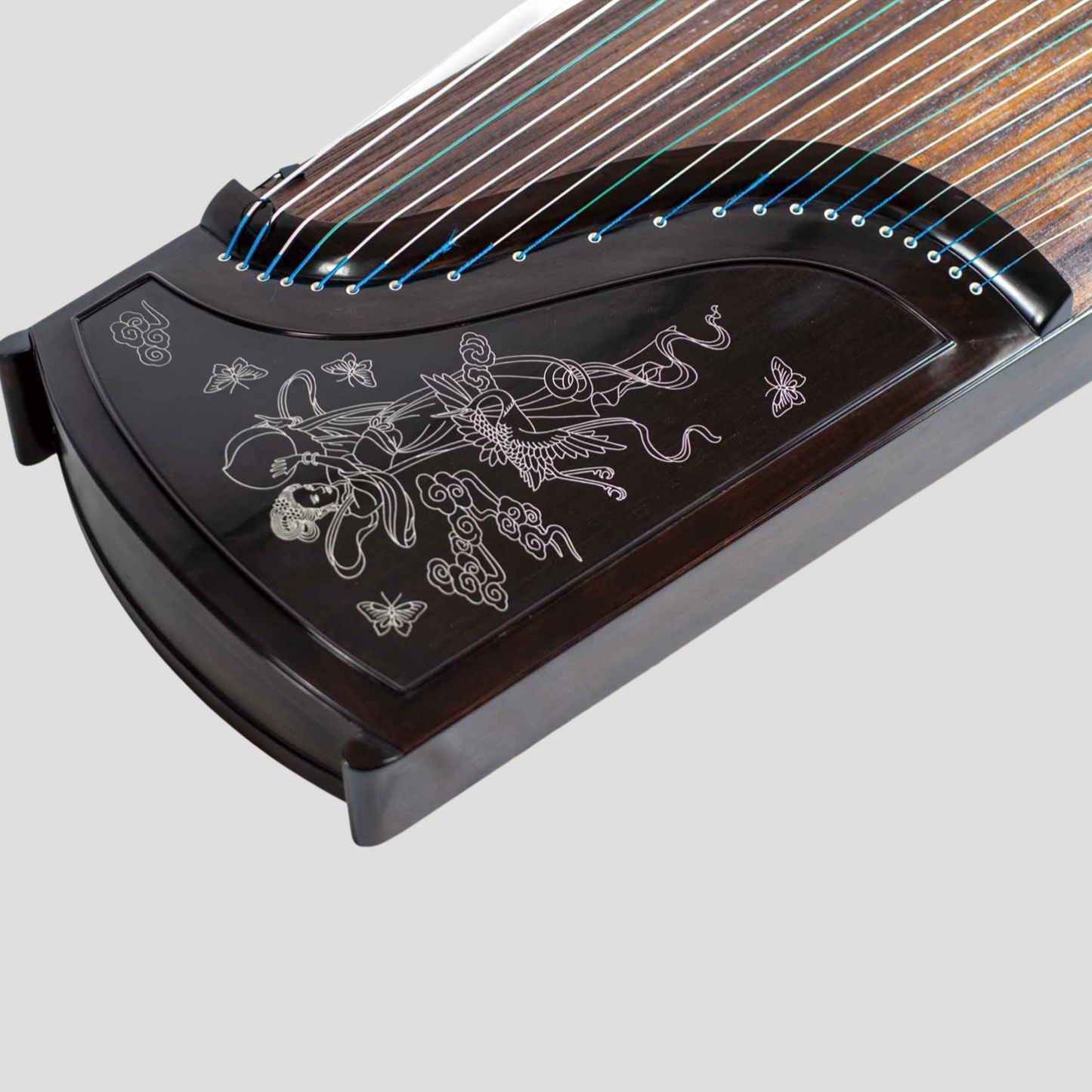 Huali Guzheng 上海华黎古筝 Ebony Wood 黑檀 with Silver Thread 银丝沉鱼落雁