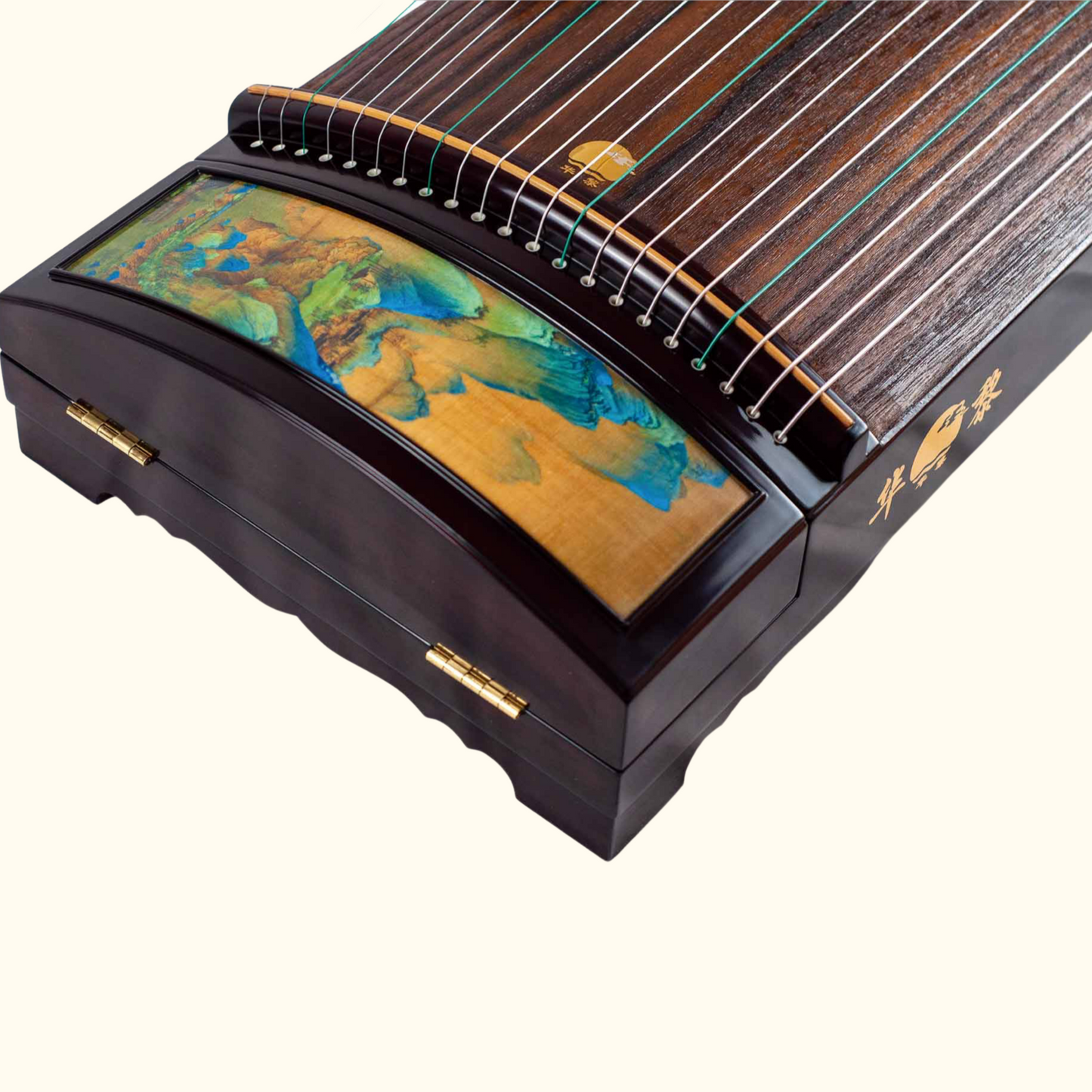 Used For Teaching Huali Guzheng 教学用华黎古筝 East Indian Rosewood 阔叶黄檀 painting of mountains 漆画千里江山