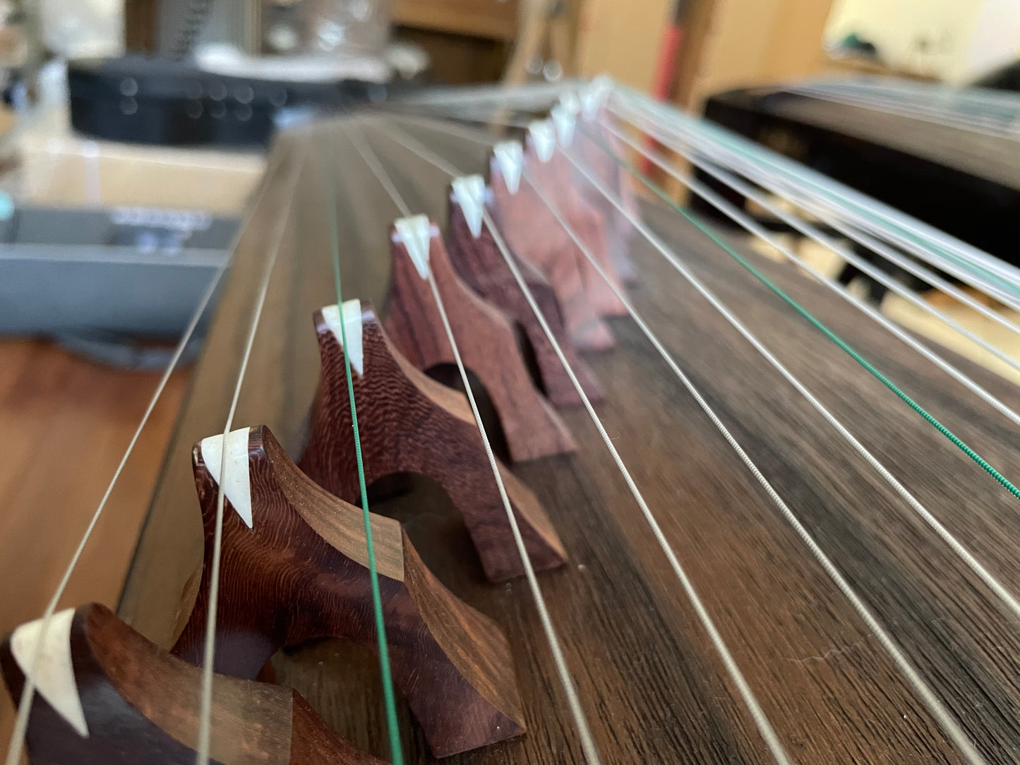 Used For Teaching Huali Guzheng 教学用华黎古筝 East Indian Rosewood 阔叶黄檀 painting of mountains 漆画千里江山