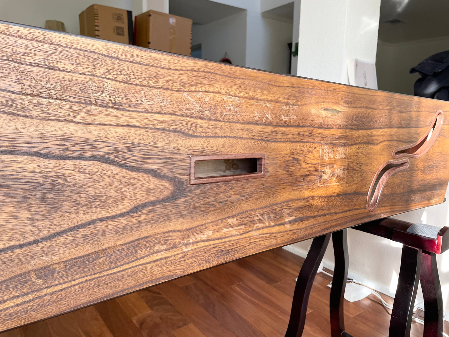 Huali Guzheng 上海华黎古筝 Ebony Wood 黑檀 with shell inlay birds and flowers 贝雕鸟语花香