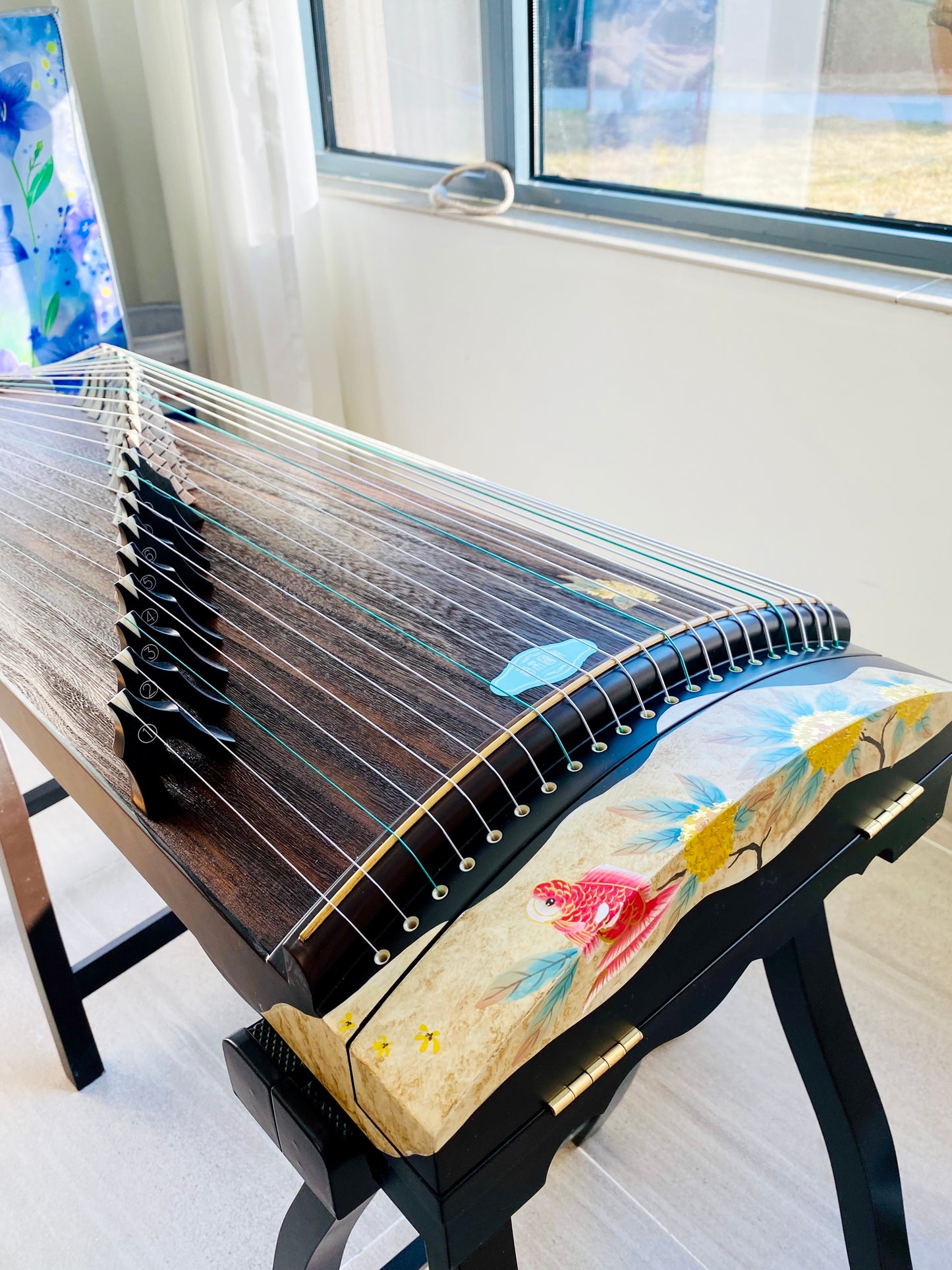 Haitang Guzheng 海棠古筝 110cm Hand Painted with Gold Foil 110厘米纯手绘金箔 ｜锦鲤 Jinli