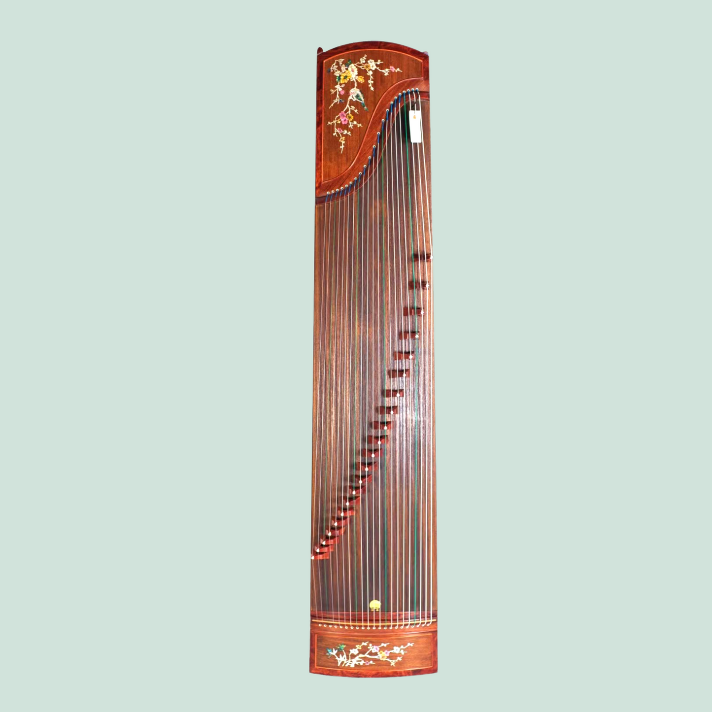 Huali Guzheng 上海华黎古筝 Bubinga 花梨木 with shell inlay birds and flowers 贝雕鸟语花香