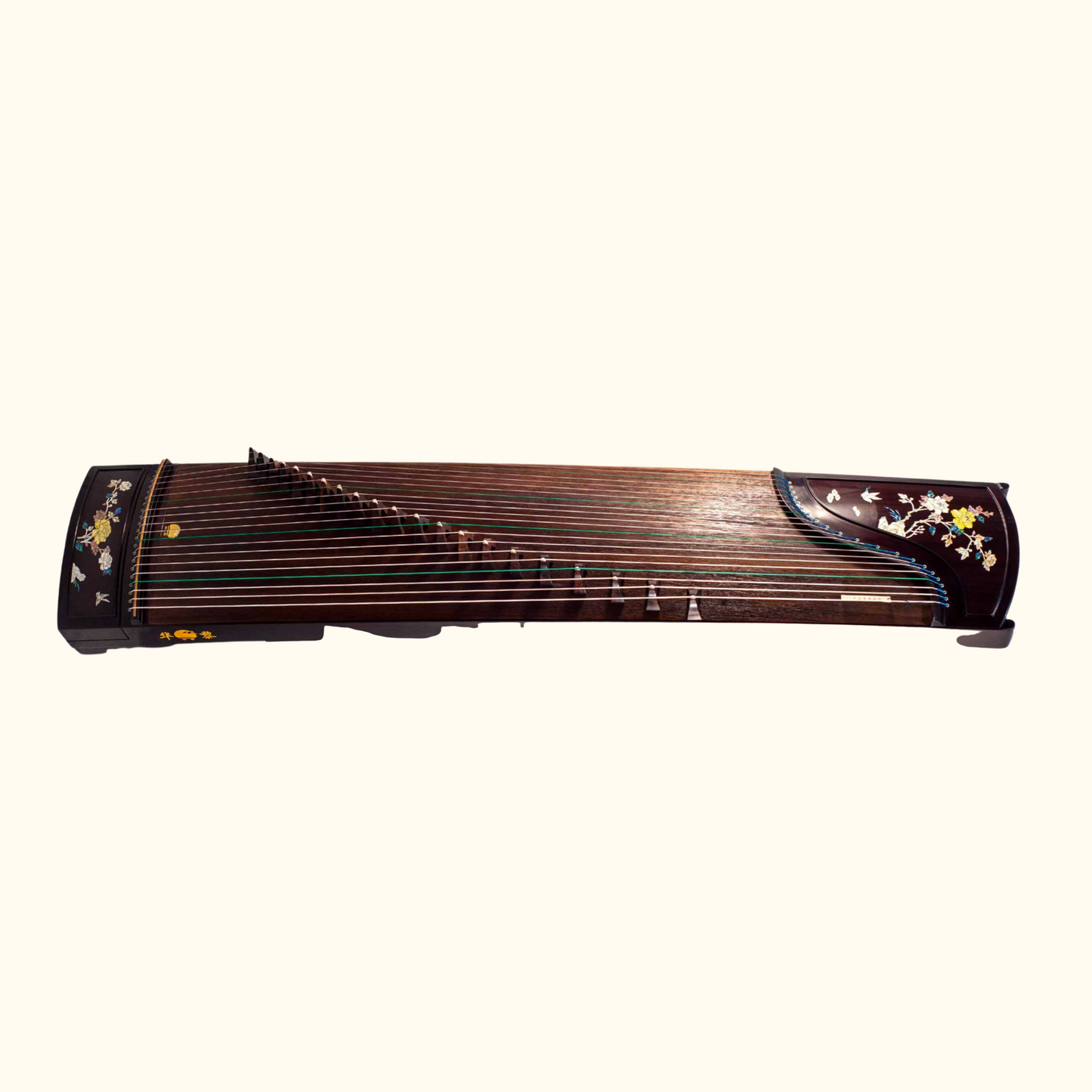 Huali Guzheng 上海华黎古筝 East Indian Rosewood 阔叶黄檀 with shell inlay flowers 彩贝国色天香